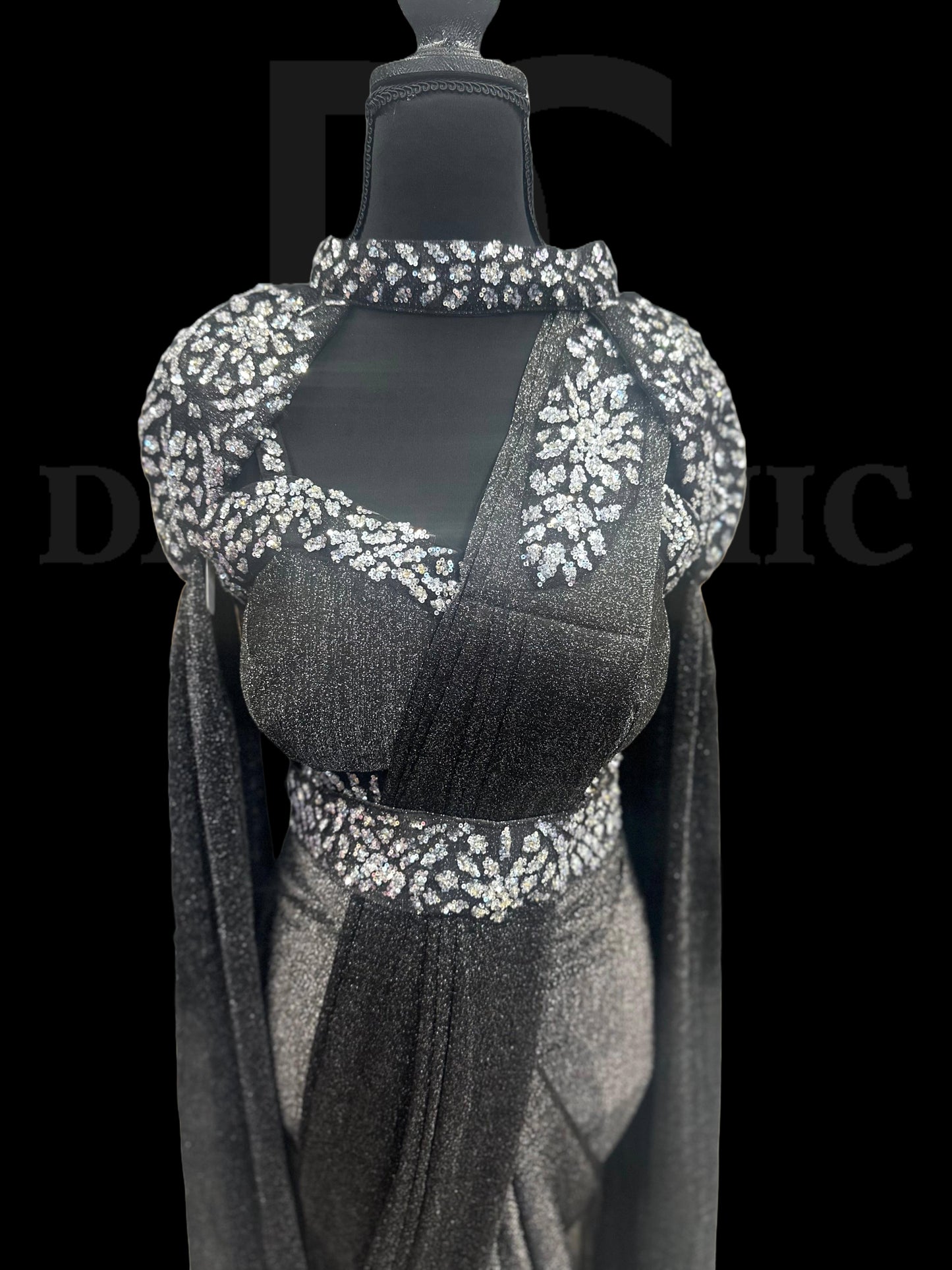 Black Shimmer Saree