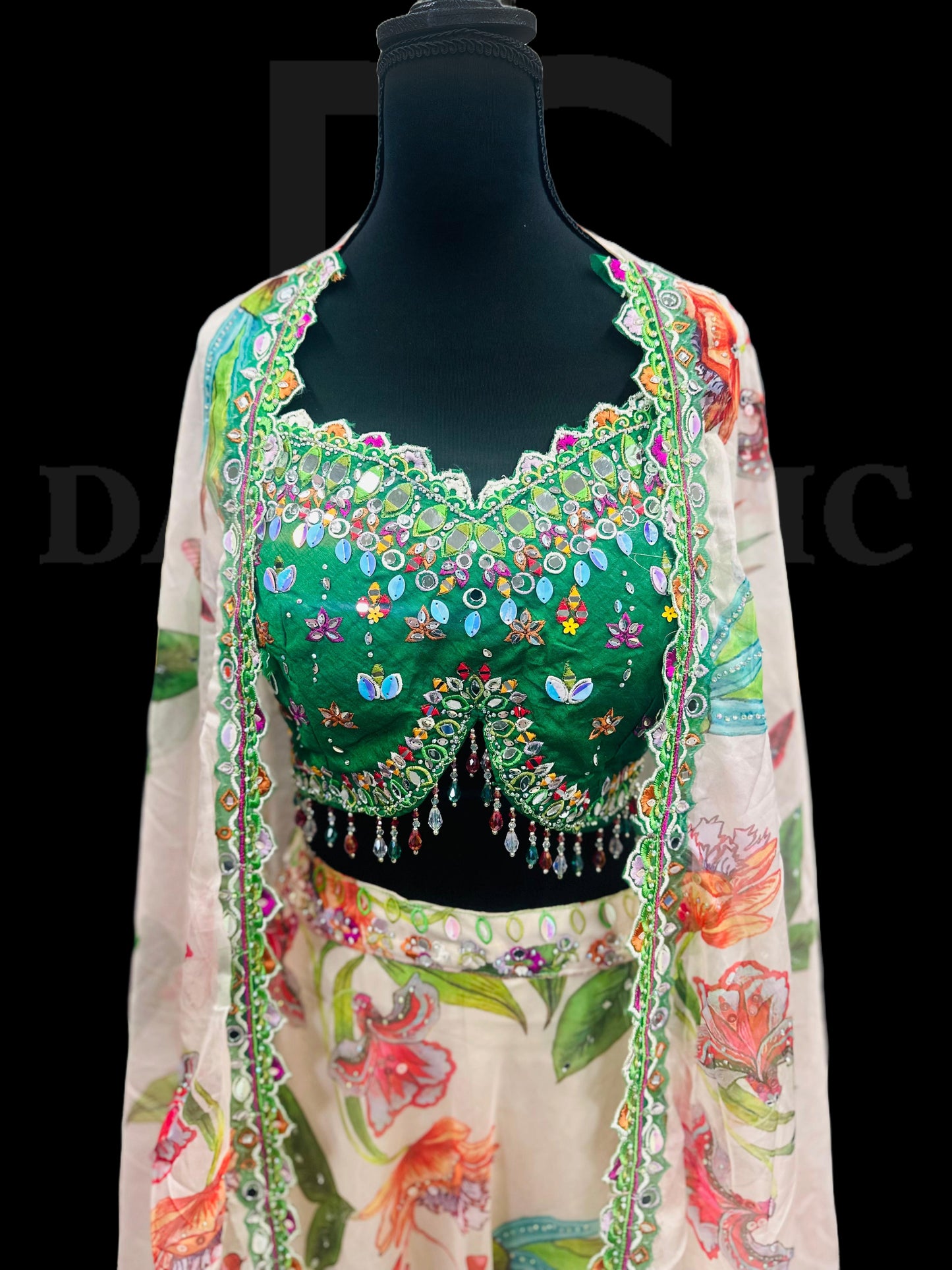 Pink| Green Oversized Embroidered.