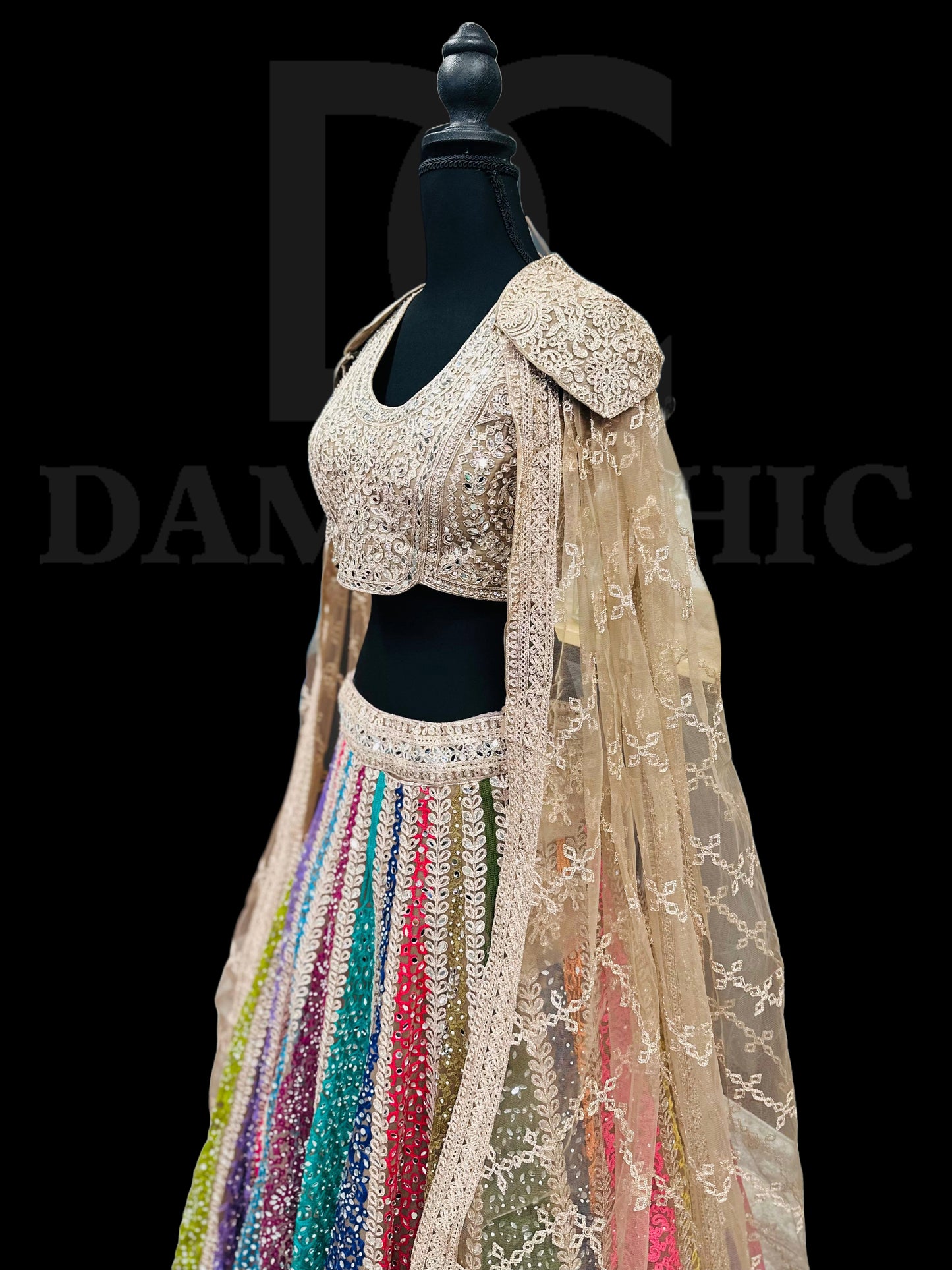 multicolor lehenga for sangeet
