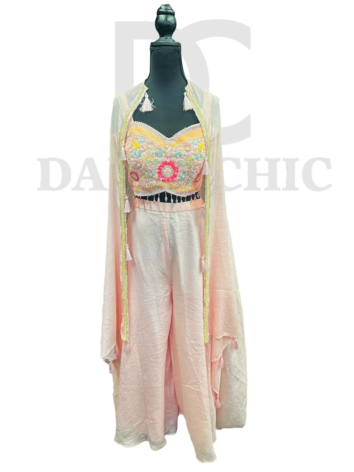Embroidered Crop Top Dresses
