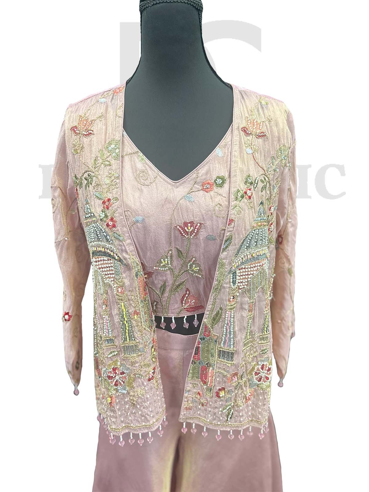 Dusty PInk Short Jacket with Plazzo