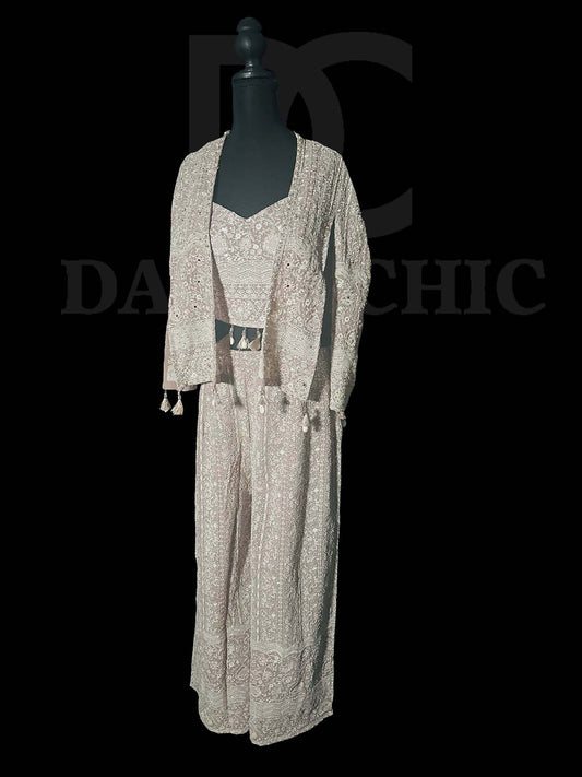 ChieckenKari Plazzo Set With Jacket
