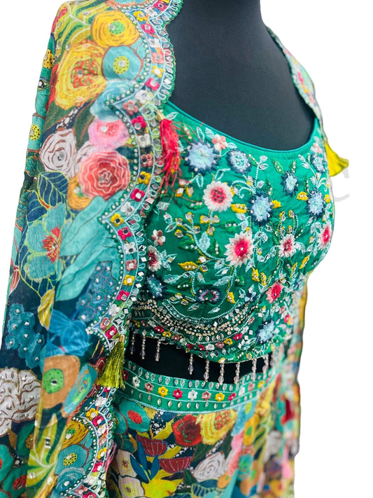 Plazzo with Crop Top