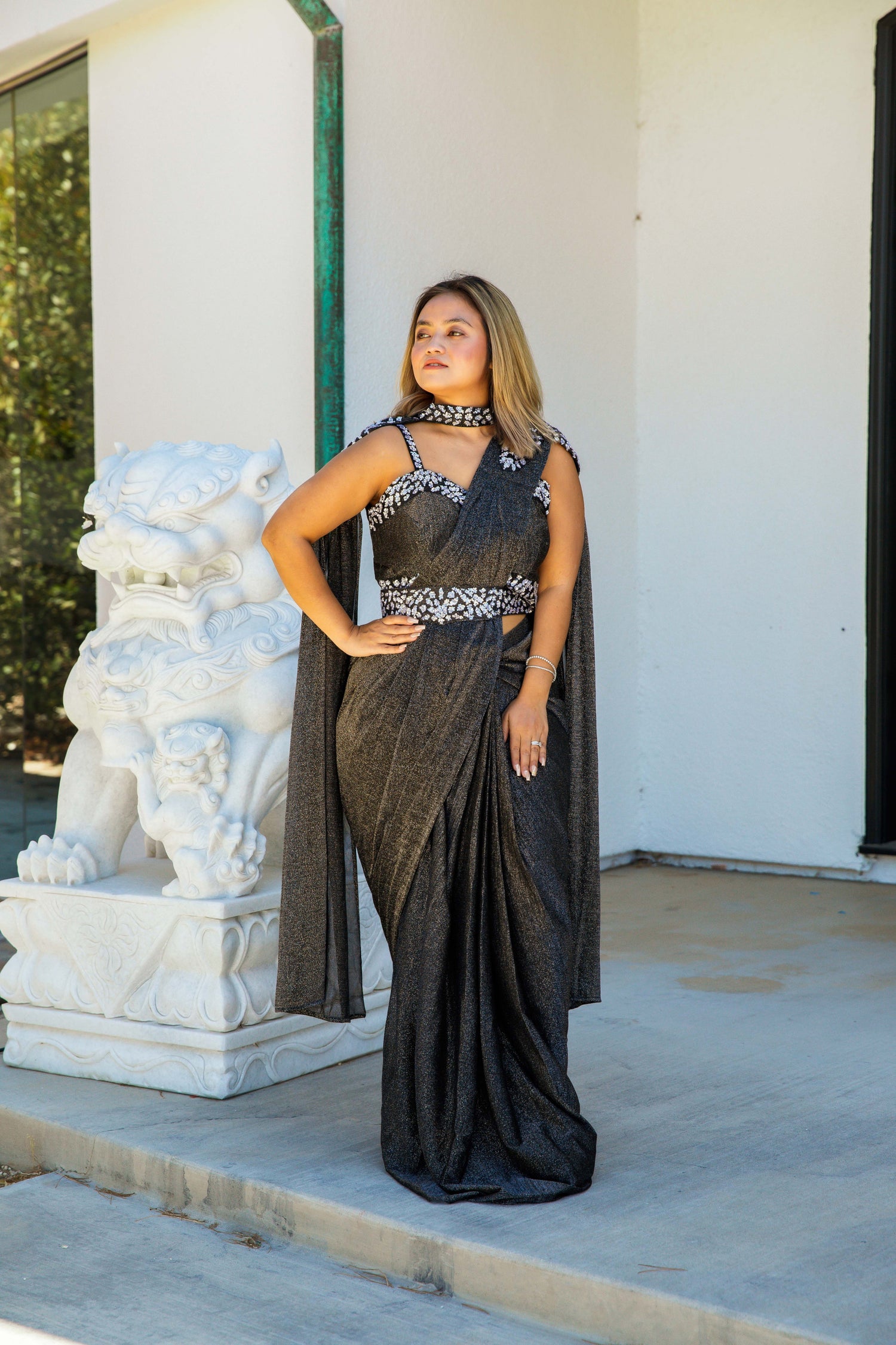 Black Shimmer Saree 